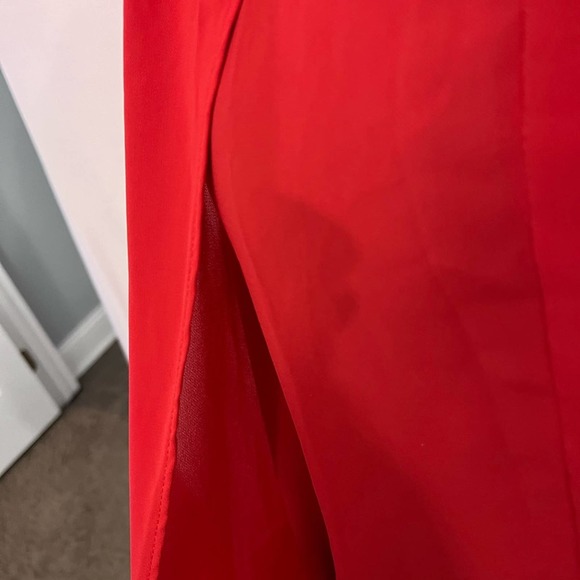 Funky Soul Sleeveless Wing Collar Layered Chiffon Blouse Red SZ M - Picture 5 of 10